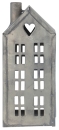 Teelichthalter Haus, 6 Fenster, Metall, H 16.4 cm